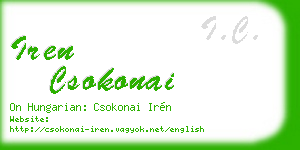 iren csokonai business card