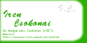 iren csokonai business card